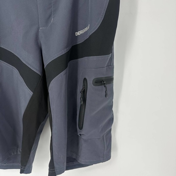 Bergrisar Cycling Shorts Mens LG gray Polyester/Spandex MTB Mountain - Picture 3 of 10